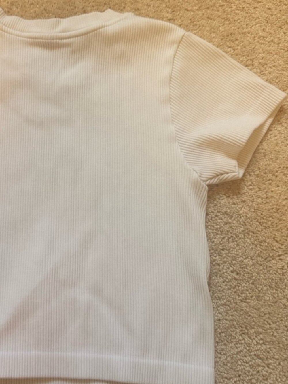 ❤👩👩👦White Ribbed Short-Sleeve Workout Tee - Picture 2 of 2